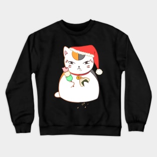 Nyanko Sensei eating (Natsume Yuujinchou)- Christmas ver. Crewneck Sweatshirt